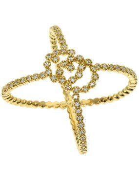 Gucci GG Running Diamond Ring 18K Yellow Gold
